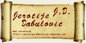Jerotije Dabulović vizit kartica